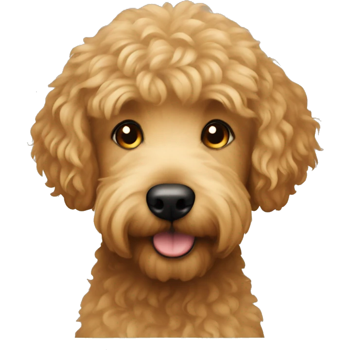 Golden doodle with blonde Woman and Brown hair man  emoji