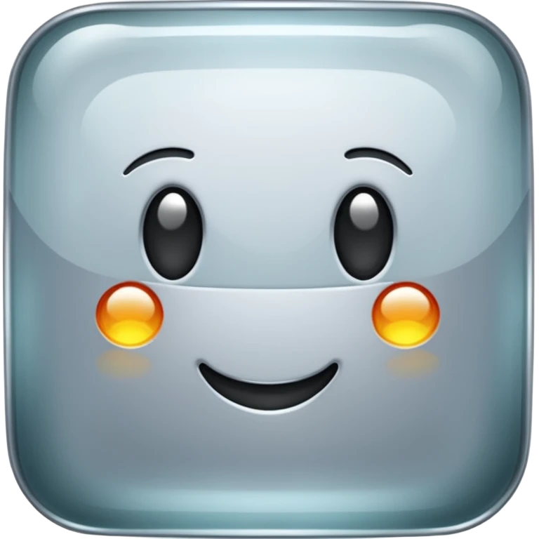 Silver Square glass emoji