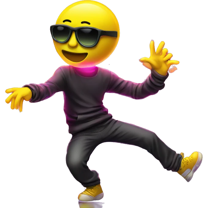 Rave party dancing neon smoking emoji
