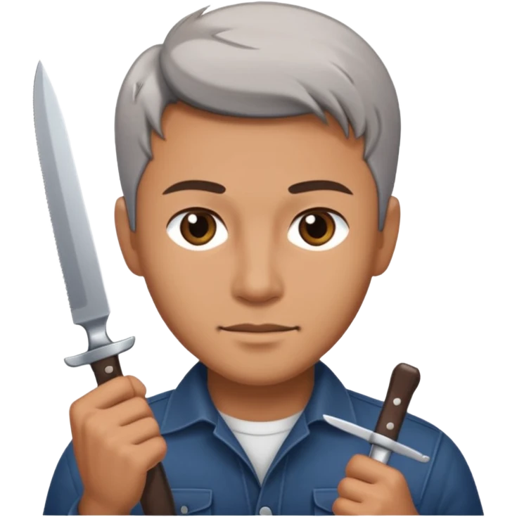 Un señor guapo con un cuchillo  emoji