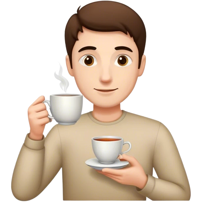 man holding cup of tea emoji