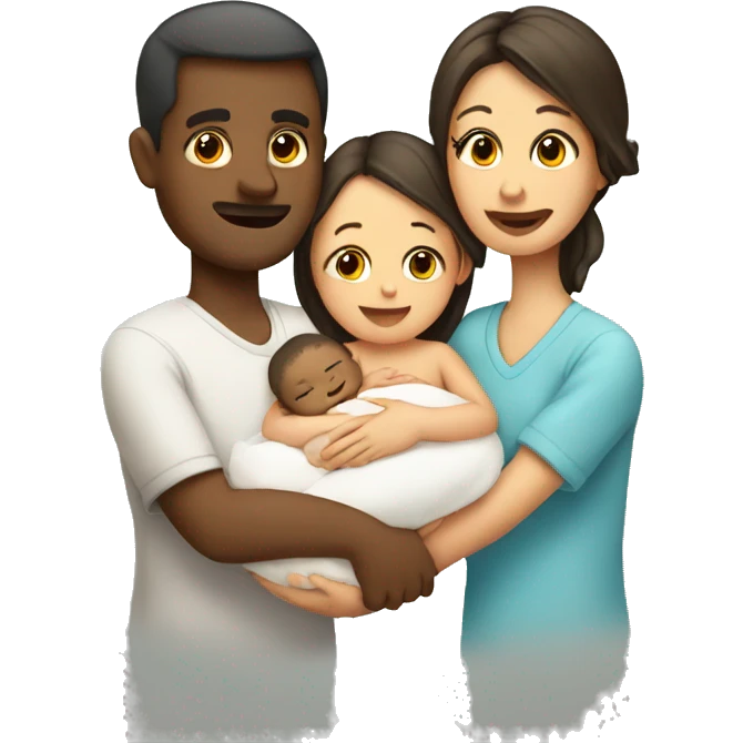 newborn with parents emoji