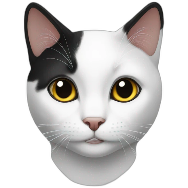 white and black cat emoji