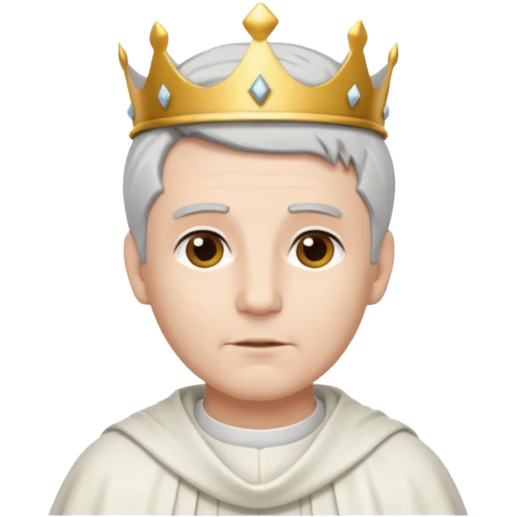 visage d'un pretre avec un couronne de cheveux et une toge emoji
