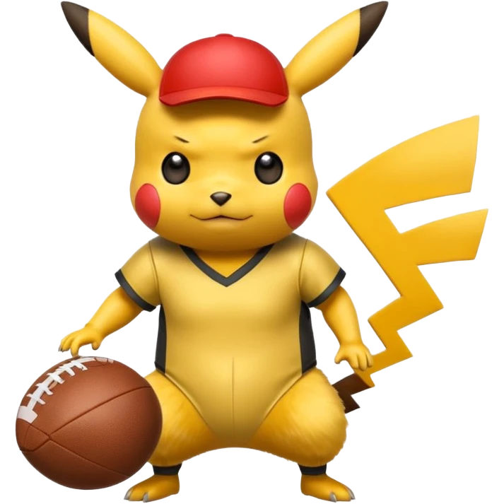 Pikachu as a football player emoji