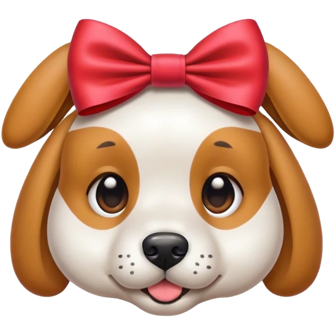 A dog with a  BOW on he’s head emoji