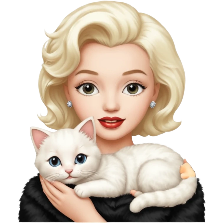Marilyn Monroe, with cute cat emoji
