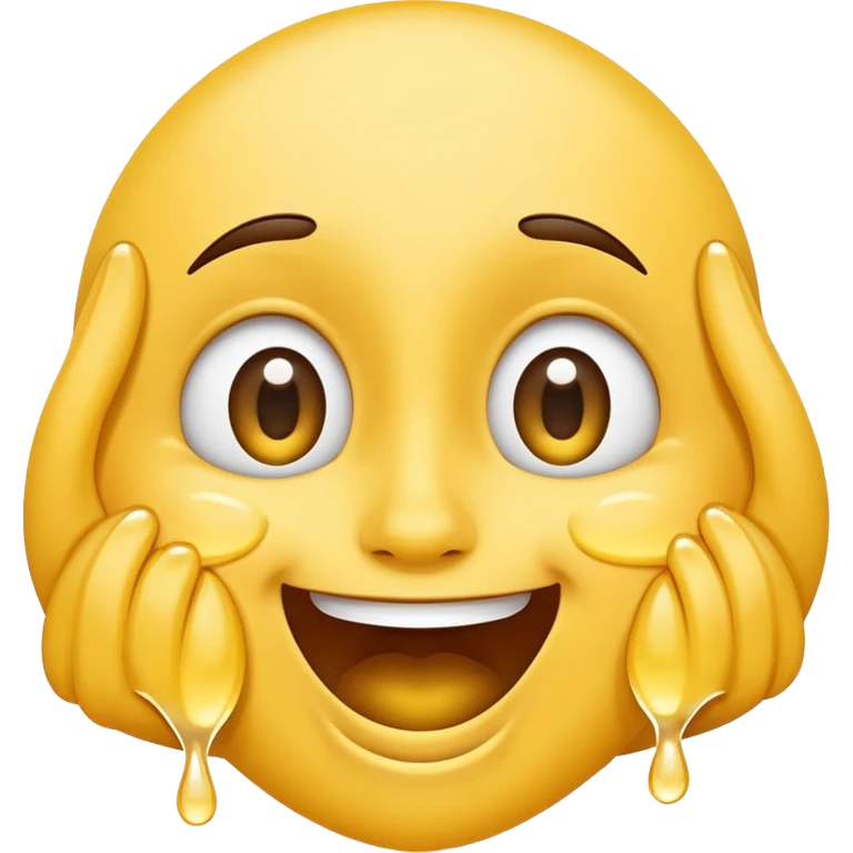 A joyful face emoji with wide eyes and a big smile, tears of laughter flowing.  emoji