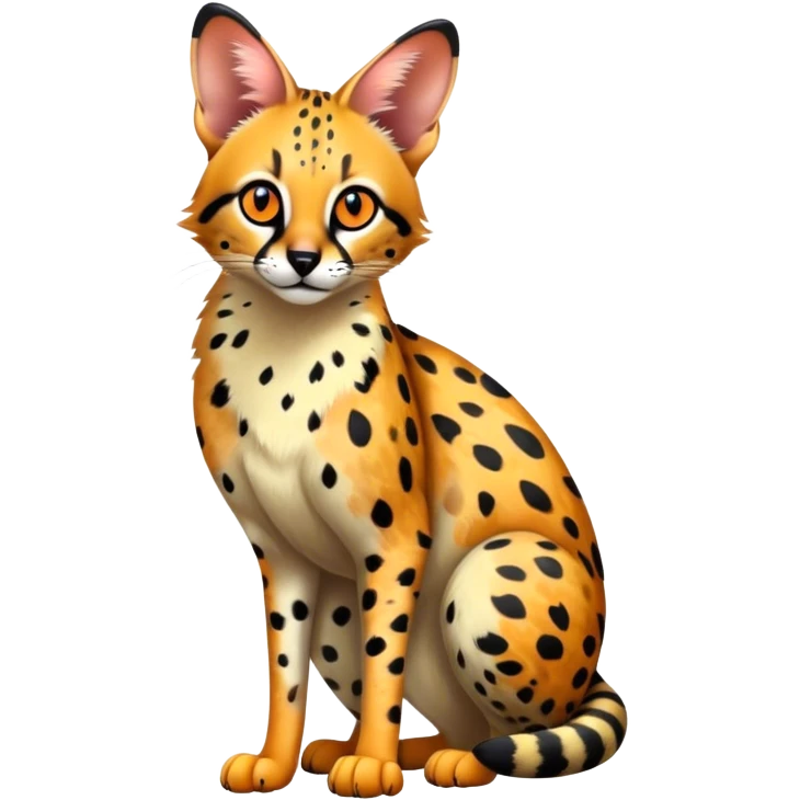 Colorful Serval-Genet-Ocelot-hybrid, full body emoji