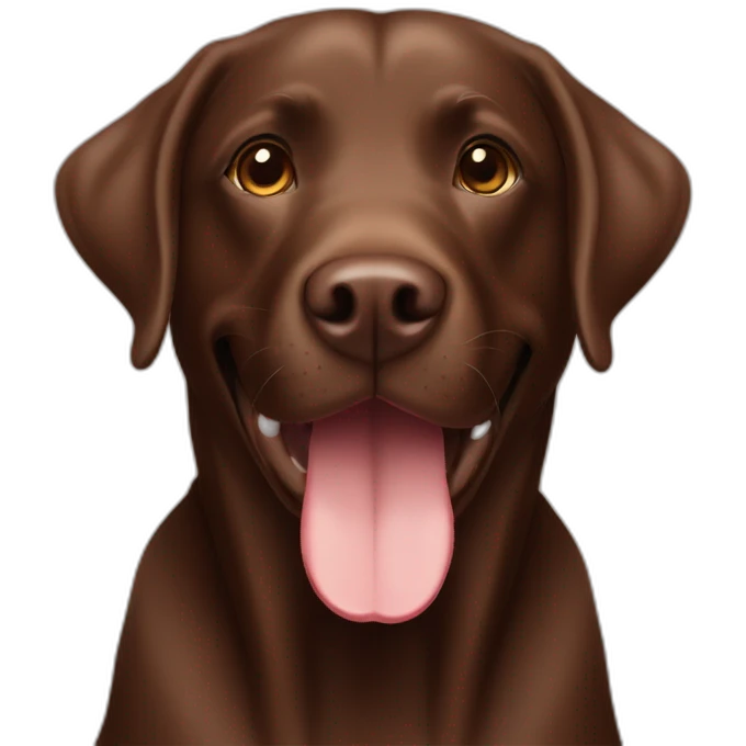labrador Retriver chocolate color very happy emoji