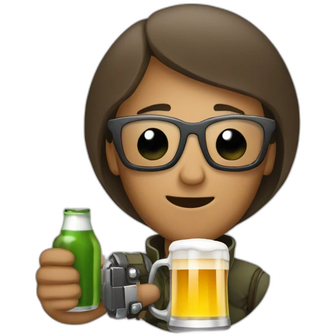 hacker bebiendo cerveza emoji