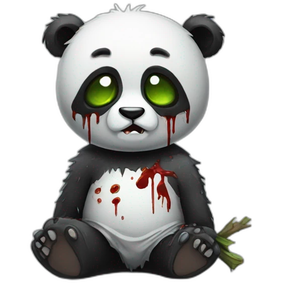 Panda as a zombie emoji