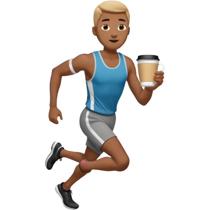 Morning Coffee Runner black man  emoji