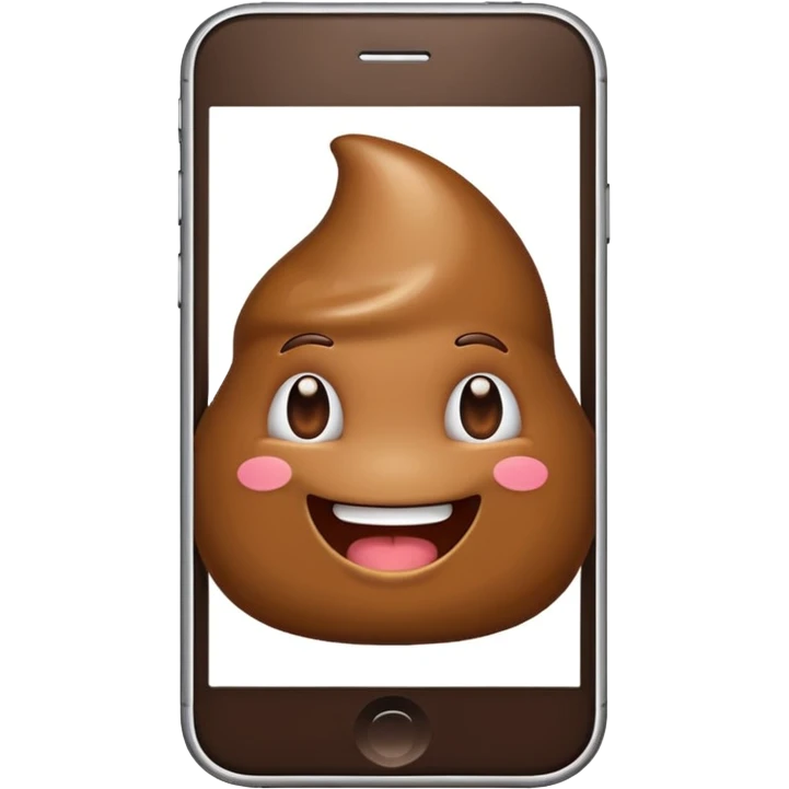 mobile phone with poop emoji on the screen emoji