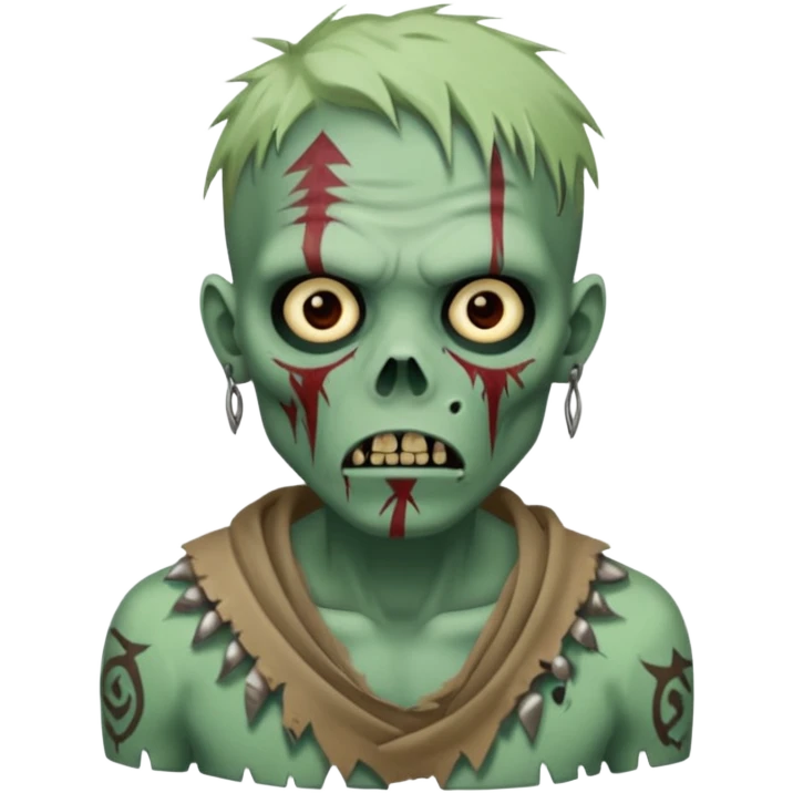 zombie with tribal tattoo emoji