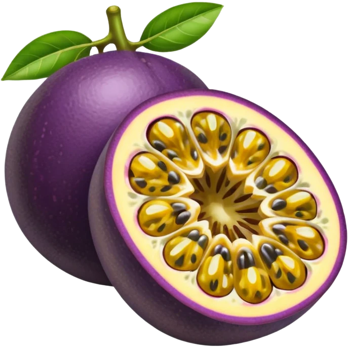 passion fruit sliced juicy emoji