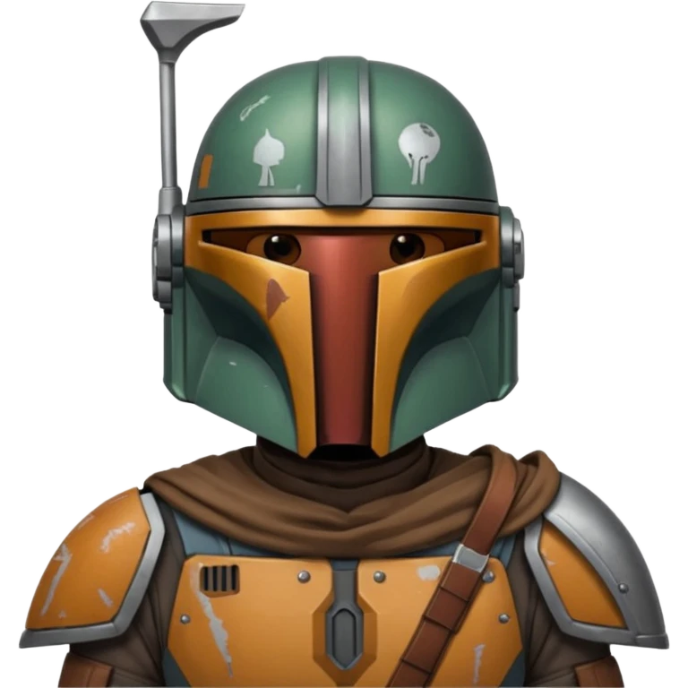 combine a stars wars mandalorian bounty hunter with my face? emoji