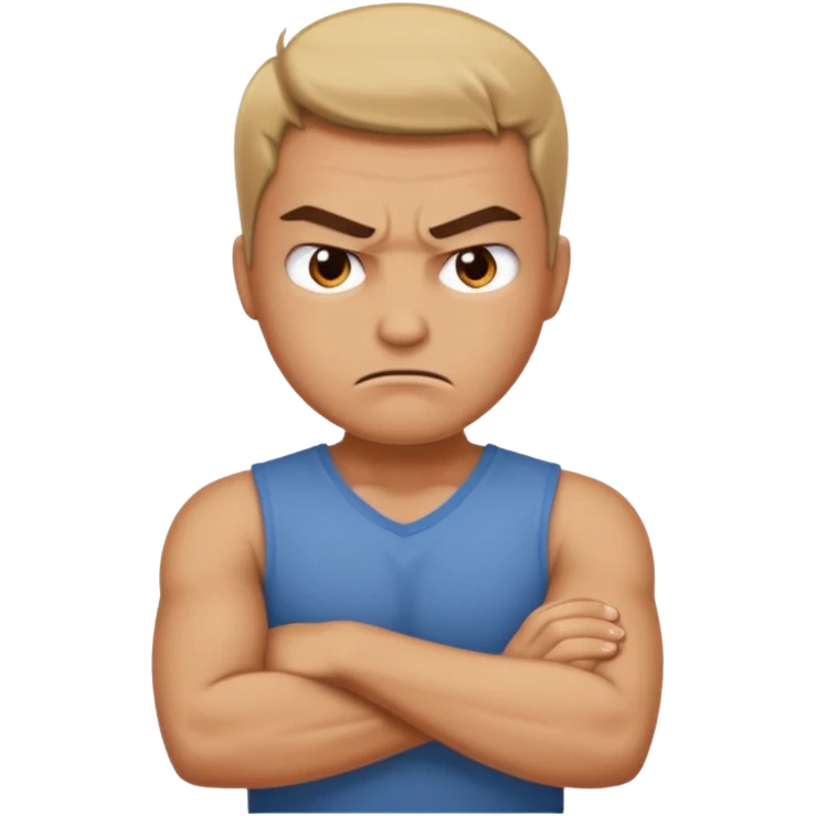 Arms crossed mad face only  emoji