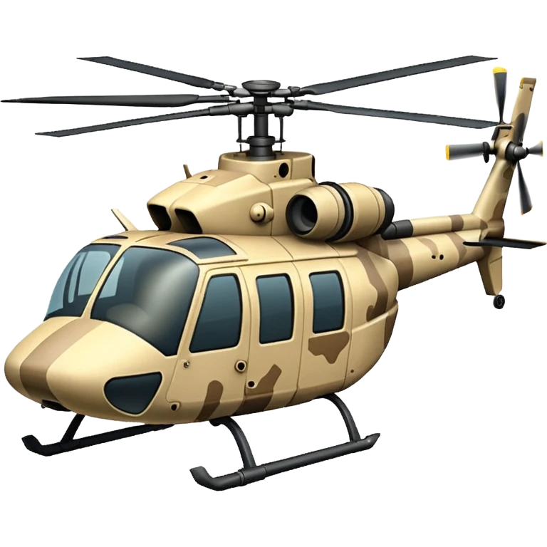 Desert camo helicopter with cannon emoji