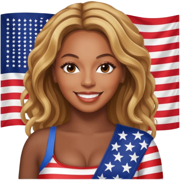Beyonce with american flag emoji