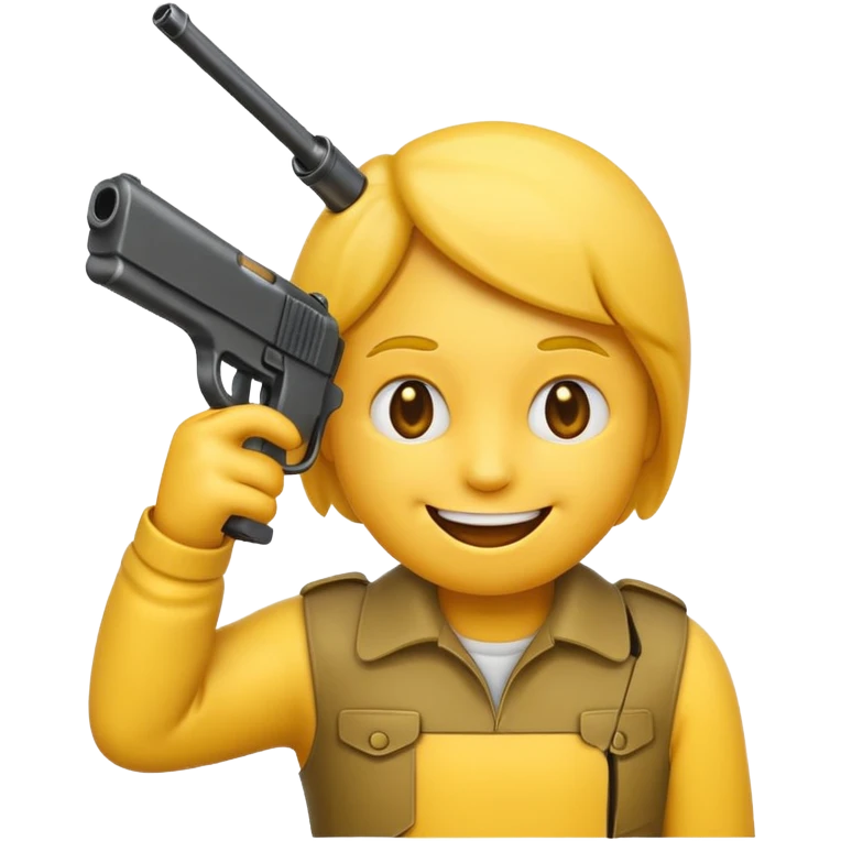It should look like the standard smiling emoji which is ironically holding a gun to his head emoji