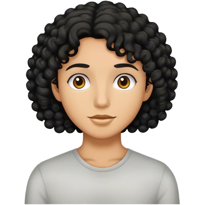 Black curly hair  emoji