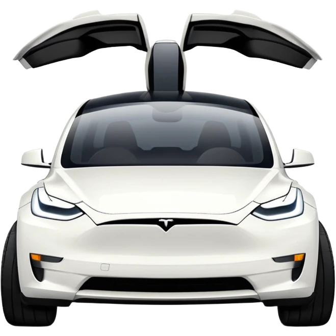 Top down view of a Tesla Model Y parking emoji