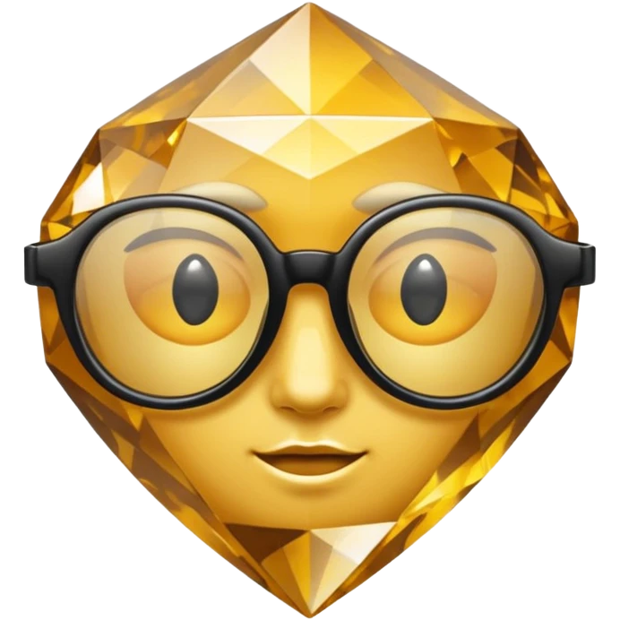 black glasses with diamond and golden in the back emoji