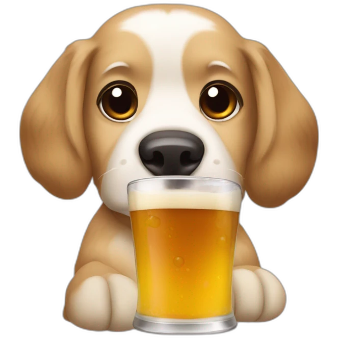 Chien drink beer emoji