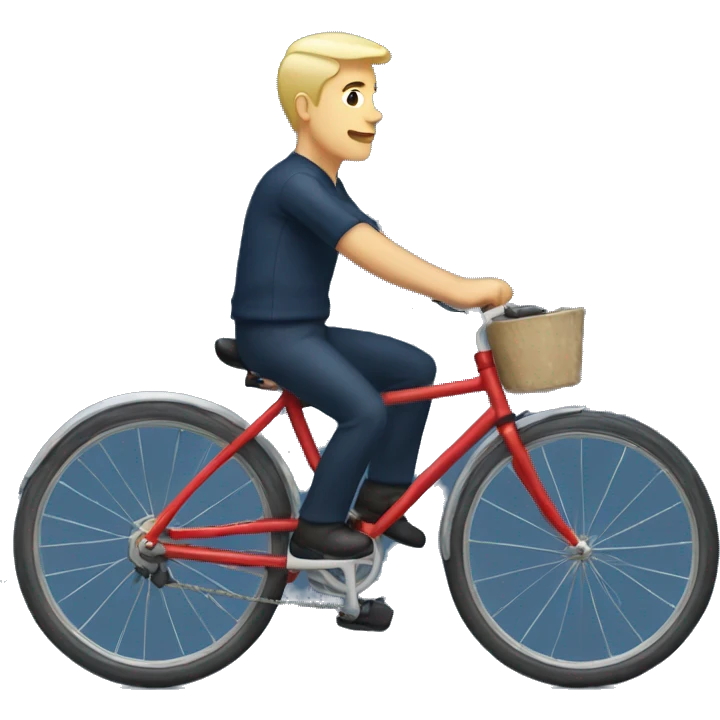 White blond man on navy bicycle  emoji