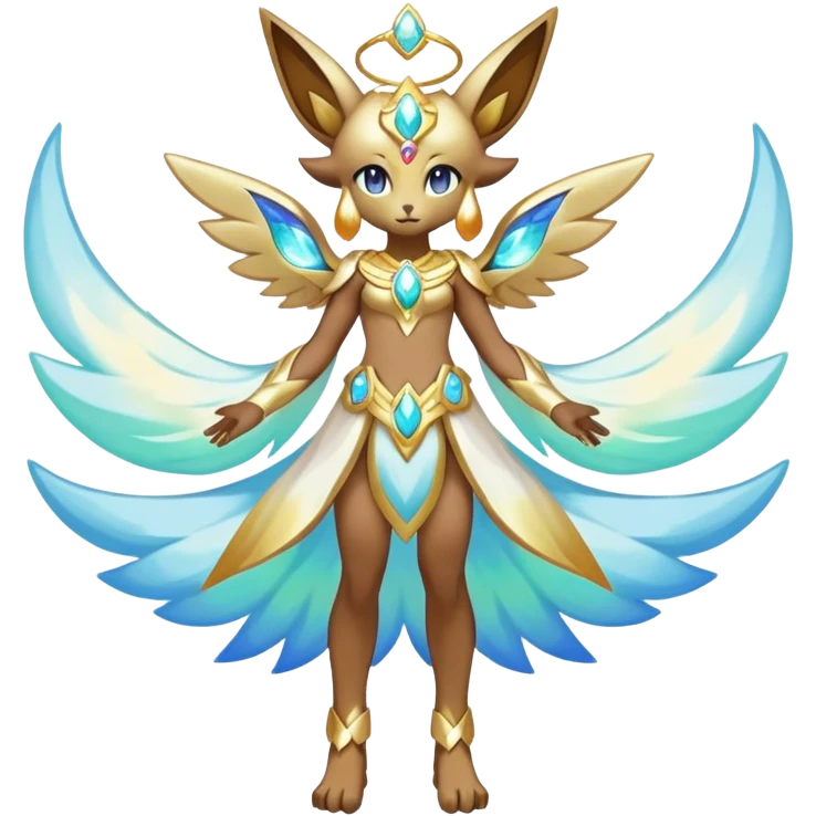 Anthro Sona Colorful Ethereal Godly Celestial Shiny Fakemon Full Body emoji