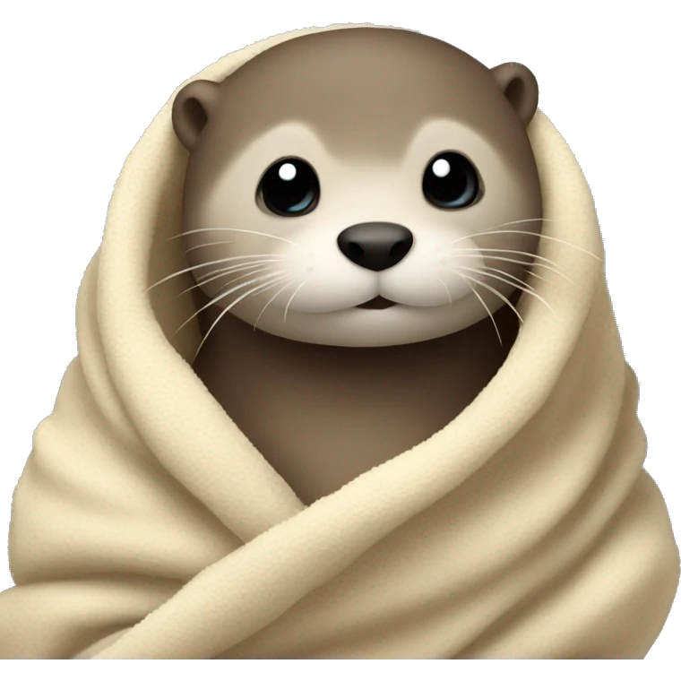 otter cozy in blanket emoji