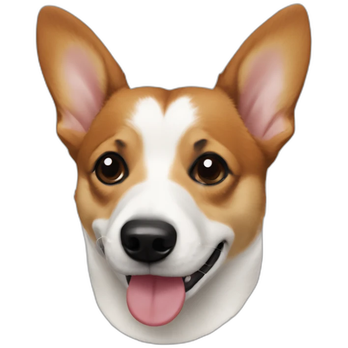 Jack russel corgi mix black mouth and nose emoji
