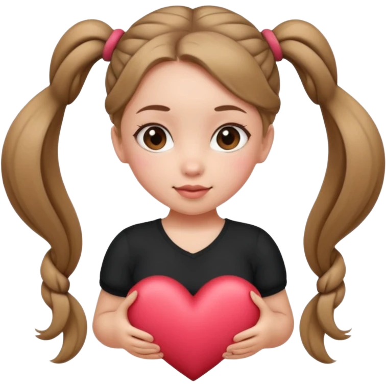 Her hair is in pigtails and her pubic hair is shaped like a heart.  She has wide hips emoji