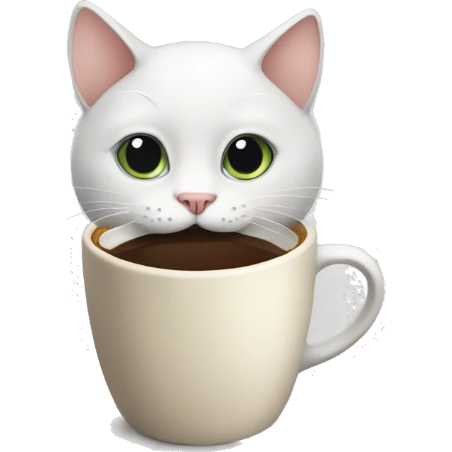 Cat with coffee emoji