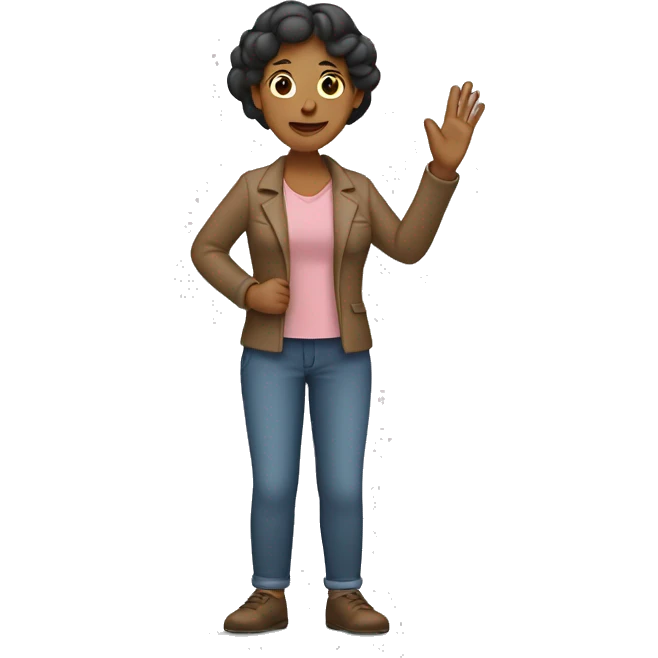 Mujer  saludando con la mano emoji