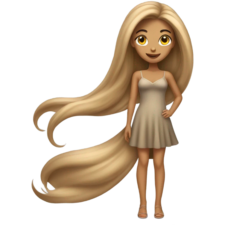 tan girl with long hair coquette emoji