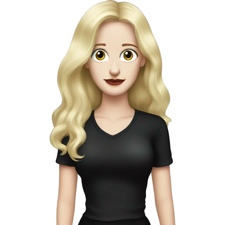 Eva Green with blonde hair in black shirt emoji