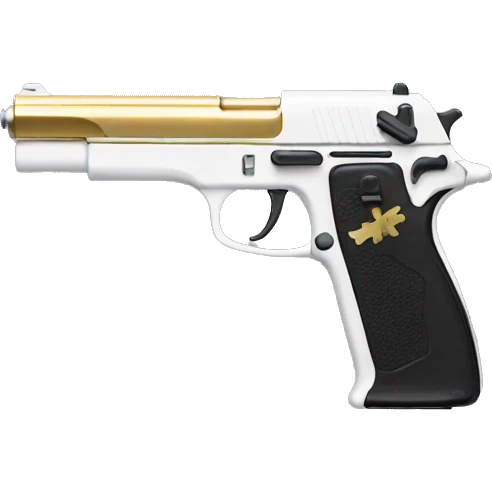 White and gold gun emoji