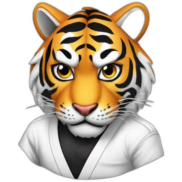 Tiger with evil face   jiu jitsu with his arms crossed emoji