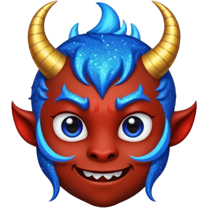 glitter azul little devil emoji