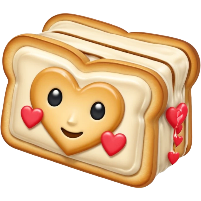 Toaster strudel with hearts emoji