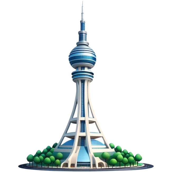 Cinematic Realistic N Seoul Tower Landmark Emoji, showcasing a futuristic tower with panoramic views rendered with sleek textures and vibrant, modern lighting. emoji