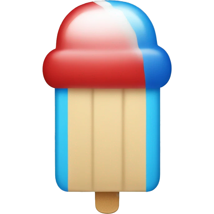 ice pop with red top white middle and blue bottom emoji