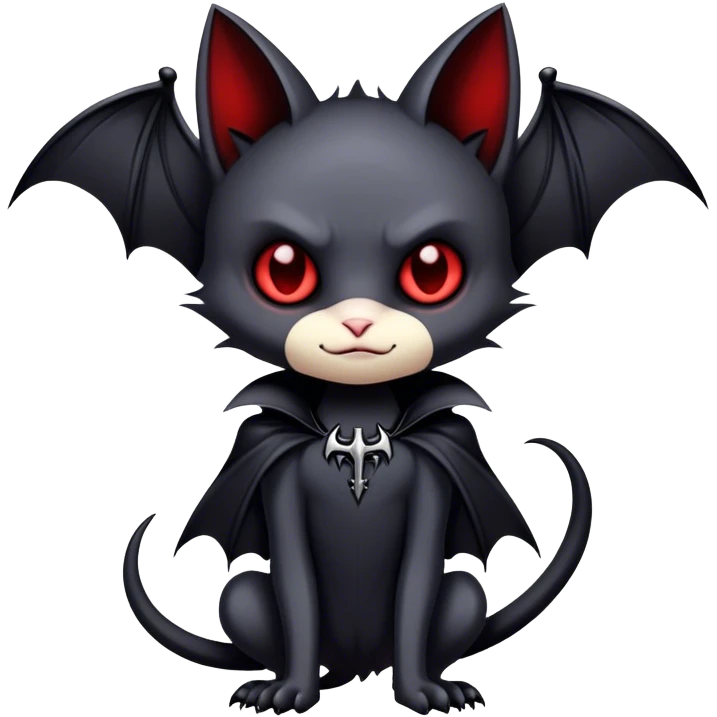 Edgy Cool Cute Gothic-Emo-Vampiric-Bat-Feline-Fakémon-Hybrid full body emoji