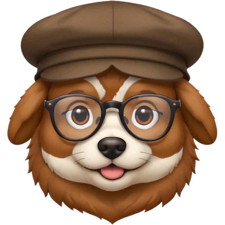 glasses and hat dog emoji