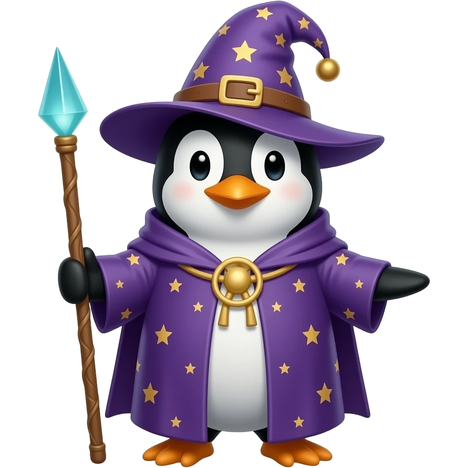 Penguin wizard emoji