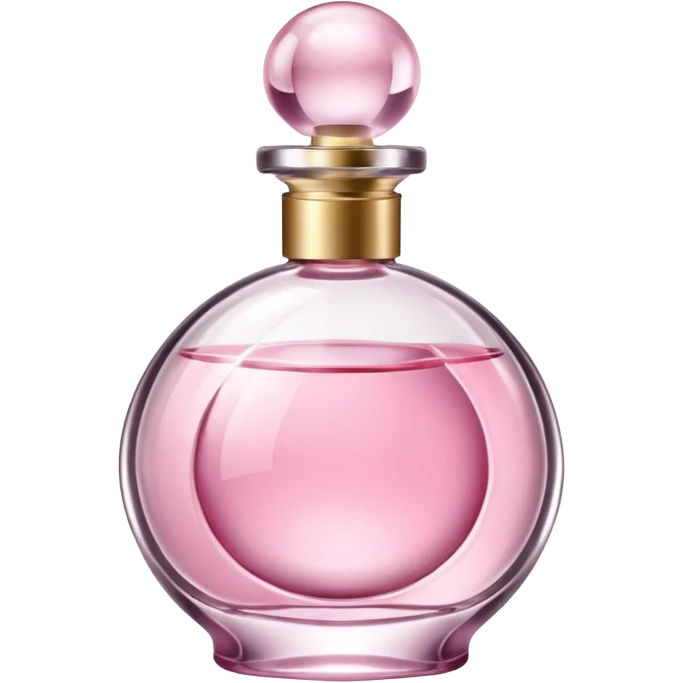 pink perfume bottle, elegant glass, soft reflections, cute and simple, no text emoji