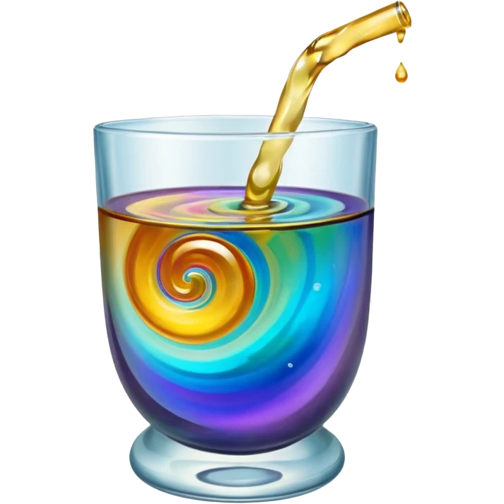 Oil on Water in  a glass  emoji