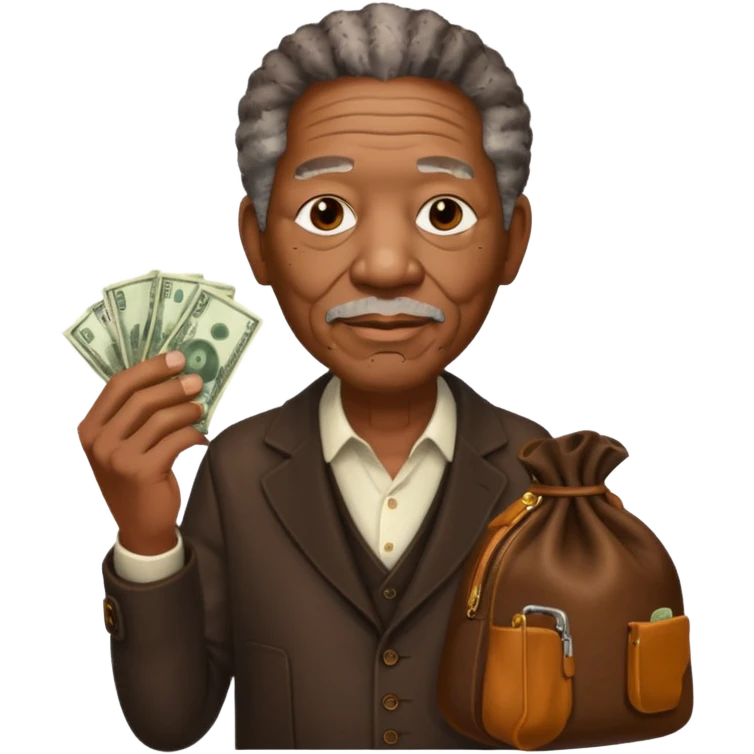 morgan freeman holding money bag emoji